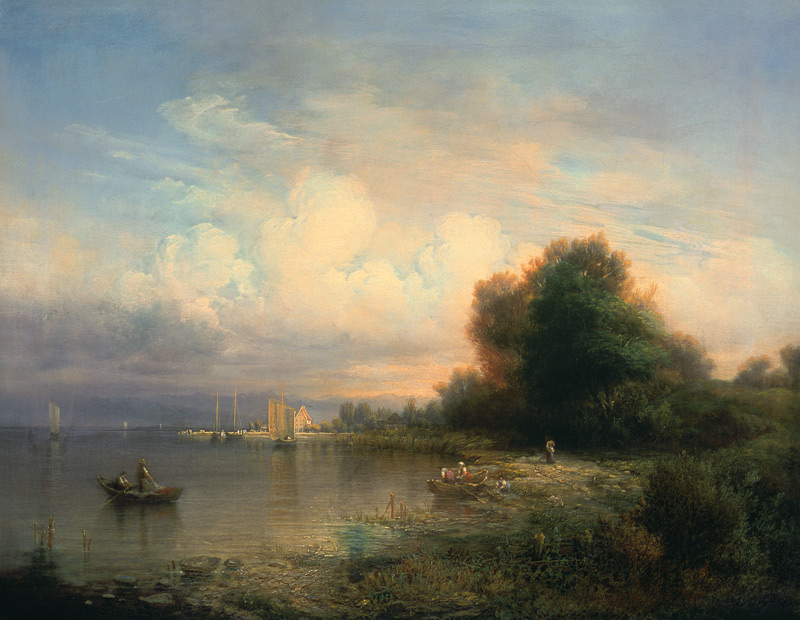 Fischerboote auf dem Bodensee von Friedrich Thurau