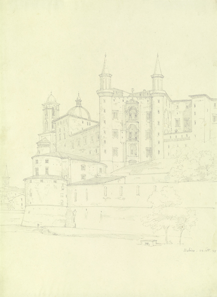 Der Palazzo Ducale in Urbino von Friedrich Maximilian Hessemer