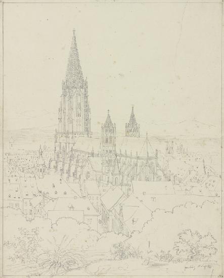 Das Münster in Freiburg im Breisgau, vom Schloßberg gesehen