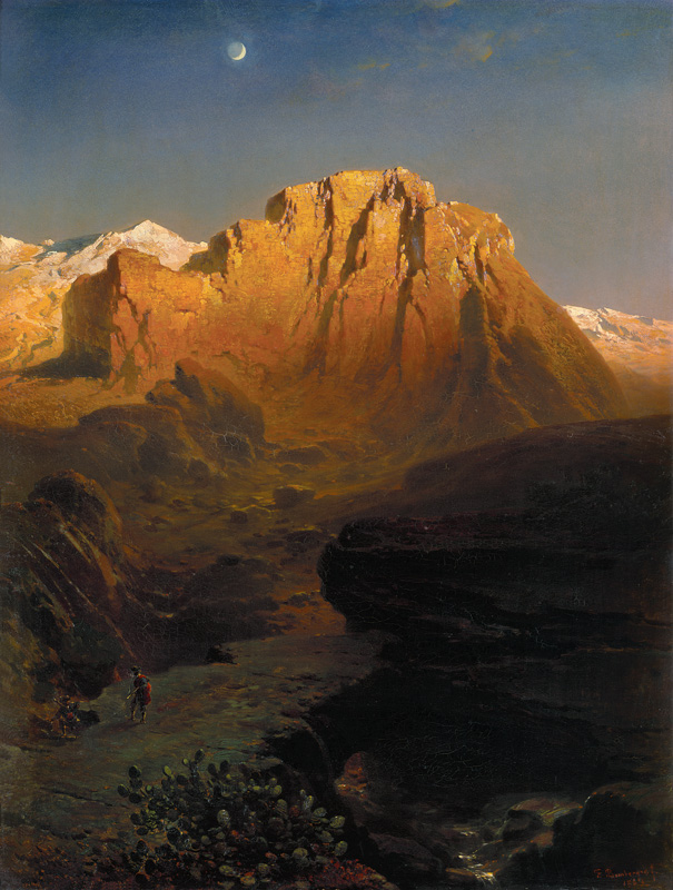 Abendglühen in der Sierra Nevada. von Fritz Bamberger