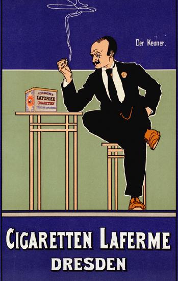 Werbeplakat für Zigaretten Laferme Dresden