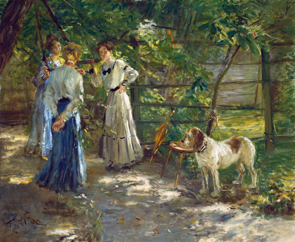 Die Töchter im Garten von Fritz von Uhde