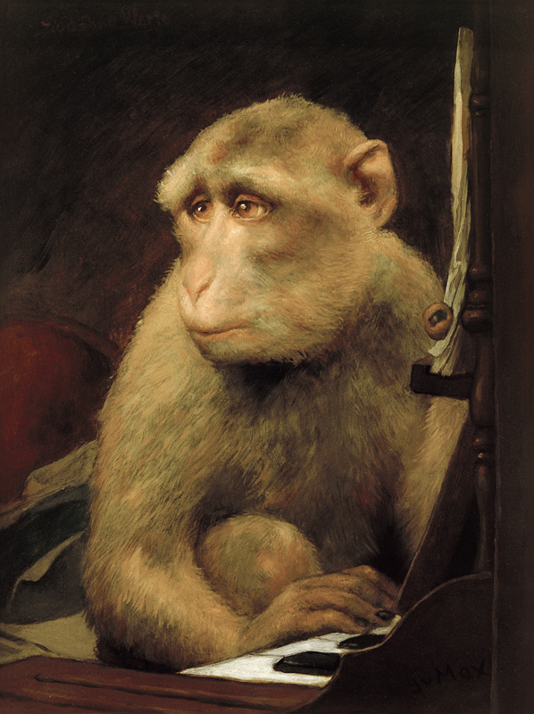Kleiner Affe am Klavier von Gabriel von Max