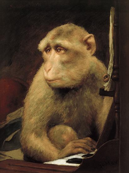 Kleiner Affe am Klavier