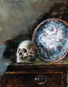 Skull and Plate (oil on canvas) 