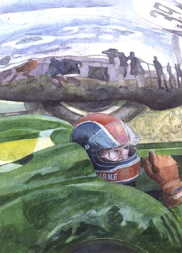 Classic Car Racing, 1992 (w/c)  von Gareth Lloyd  Ball