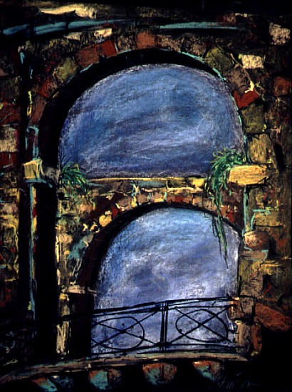 Near Valletta, Malta, 1993 (pastel on paper)  von Geoffrey  Robinson