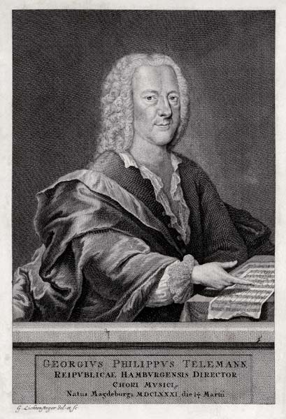 Portrait of Georg Philipp Telemann von Georg Lichtensteger