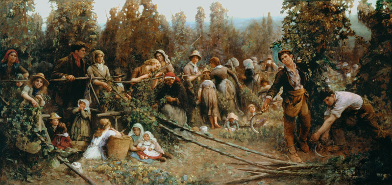 Hopfen-Ernte in Kent. von George Harcourt Sephton