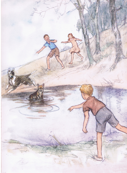 In the pond, from Pets Limited published by Collins, 1950 von George Vernon Stokes