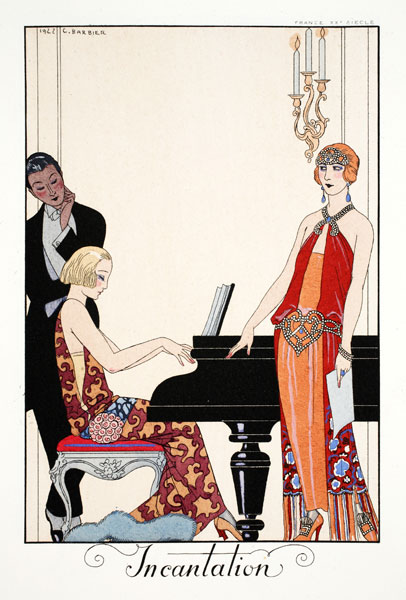 Incantation, illustration for 'Gazette du Bon Ton', 1922 (pochoir print) von Georges Barbier