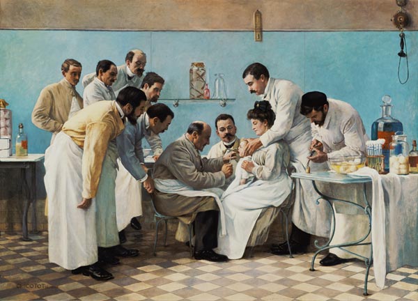 The Insertion of a Tube (oil on canvas) von Georges Chicotot