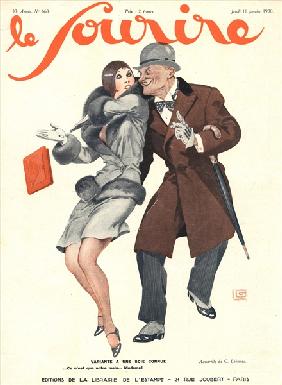 Front cover of ''Le Sourire'', January 1930 (colour litho) 