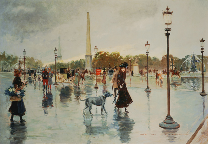 Auf der Place de la Concorde bei Regen von Georges Stein