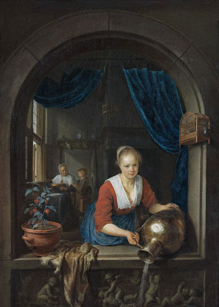 Eine Magd am Fenster von Gerard Dou