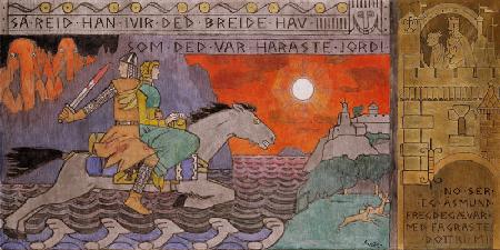 Åsmund und die Prinzessin reiten nach Hause