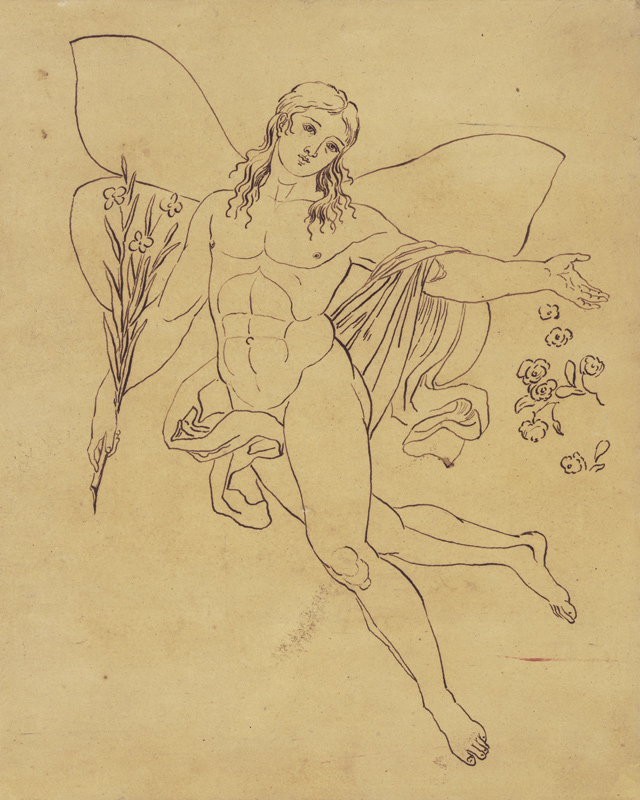 Geflügelter Jüngling, Blumen streuend (Genius des Guten) von Gerhard von Kügelgen