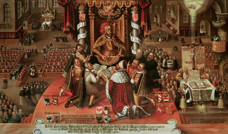 The Delivery of the Augsburg Confession, 25th June 1530 von German School