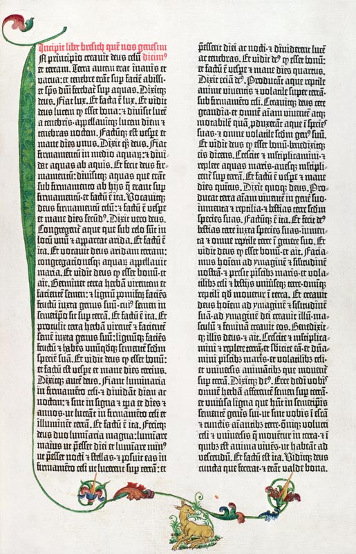 The Gutenberg Bible, Mainz c.1450-55 von German School