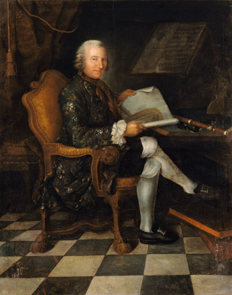 Isaac Egmont von Chasot at his Desk (with Frederick the Great''s Flute) von German School