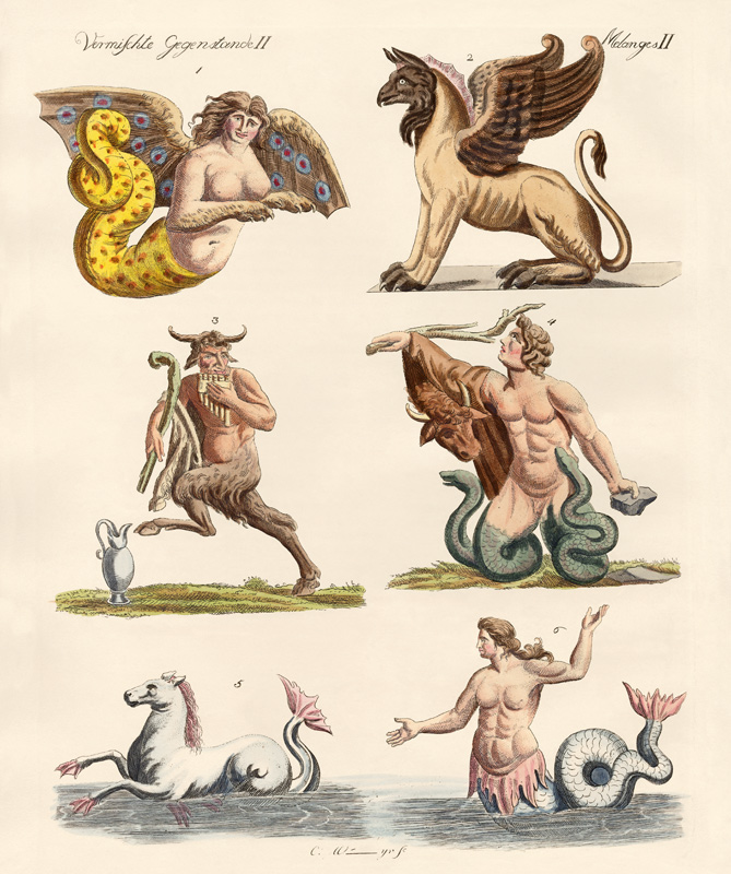 Fabulous animals von German School, (19th century)