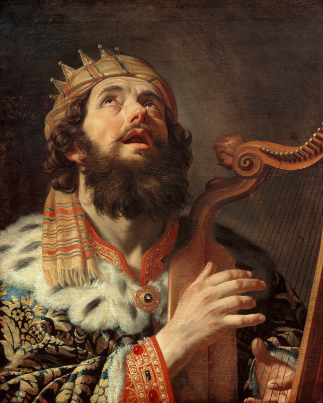 König David mit Harfe von Gerrit van Honthorst
