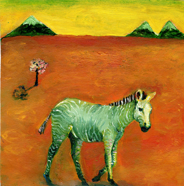 Green Zebra and Cherry Tree von Gigi Sudbury