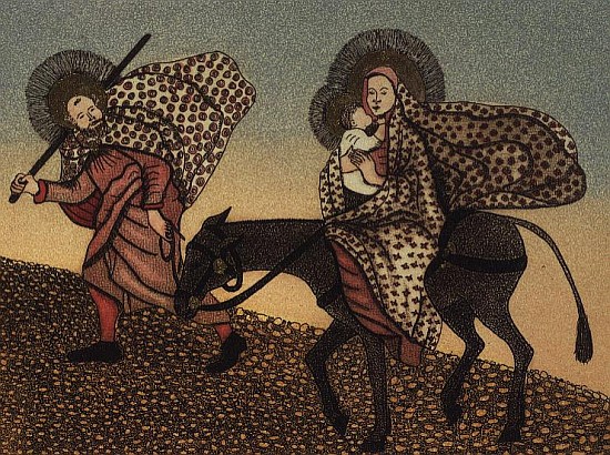 Flight Into Egypt II (etching)  von  Gillian  Lawson