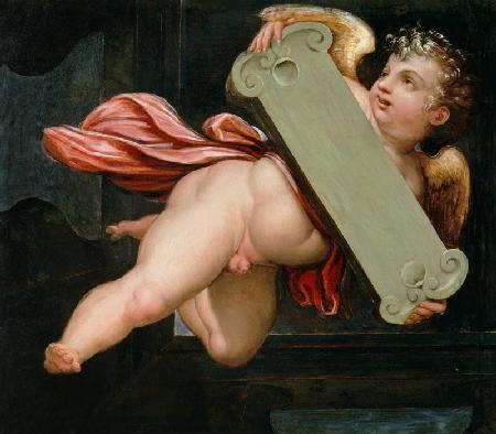 Putto mit Tafel