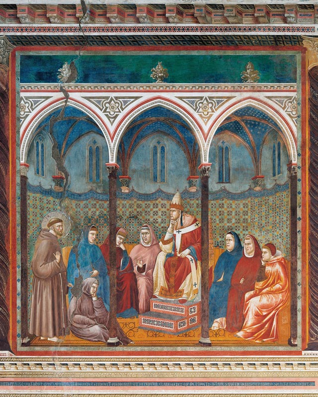 St. Francis Preaching a Sermon to Pope Honorius III von Giotto (di Bondone)