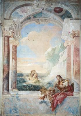 Achilles consoled by his mother, Thetis, from 'The Iliad' by Homer, 1757 (fresco)