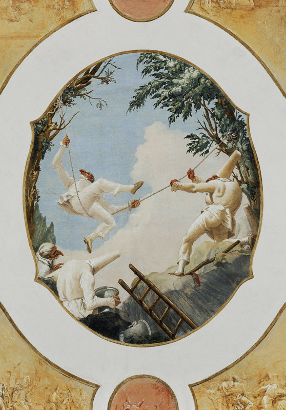 Pulcinella on a Swing von Giovanni Domenico Tiepolo