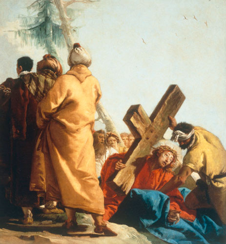 Christus stürzt unter Kreuz von Giovanni Domenico Tiepolo