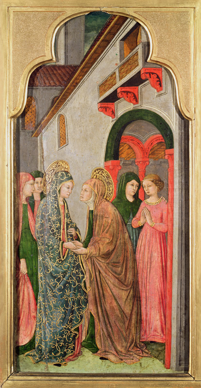 The Visitation, from an altarpiece depicting scenes from the life of the Virgin von Giovanni Francesco  da Rimini