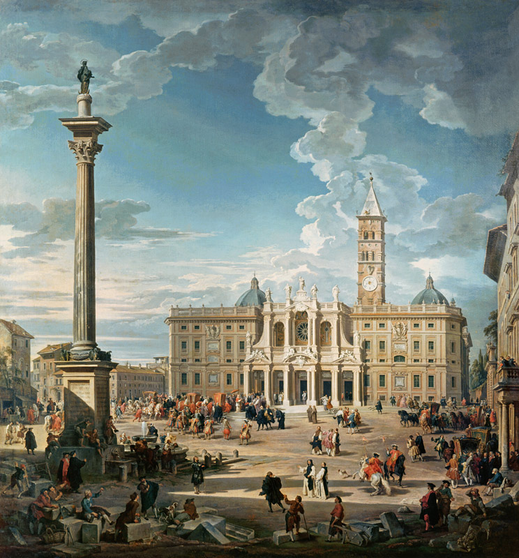 The Piazza Santa Maria Maggiore von Giovanni Paolo Pannini