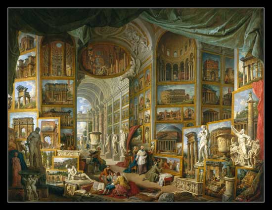 Galerie der Ansichten des antiken Rom von Giovanni Paolo Pannini