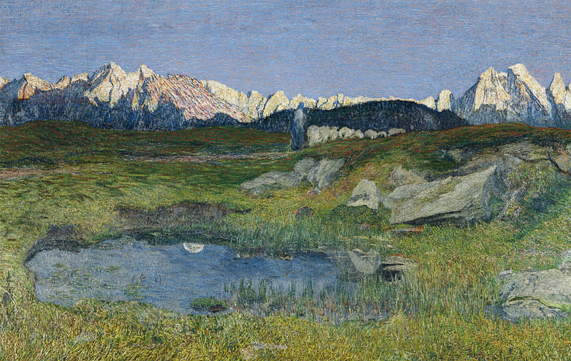 Alpenlandschaft bei Sonnenuntergang von Giovanni Segantini
