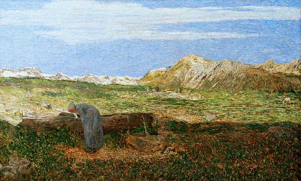 Segantini/ Landscape in the Alps / 1893 von Giovanni Segantini