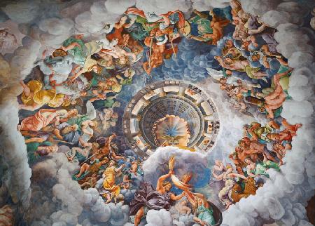 Die Götter des Olymp, Trompe l'oeil Decke aus der Sala dei Giganti