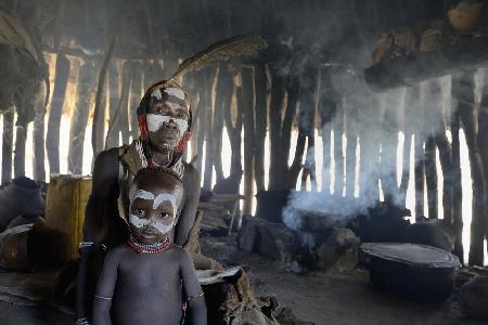 Karo in a hut