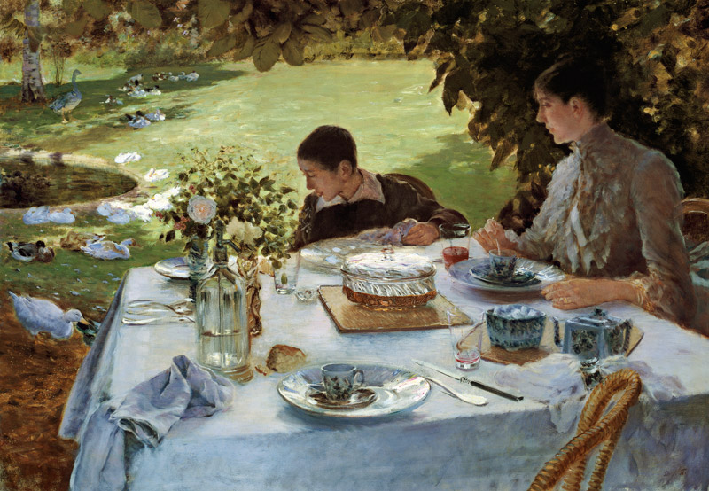 Breakfast in the Garden von Giuseppe or Joseph de Nittis