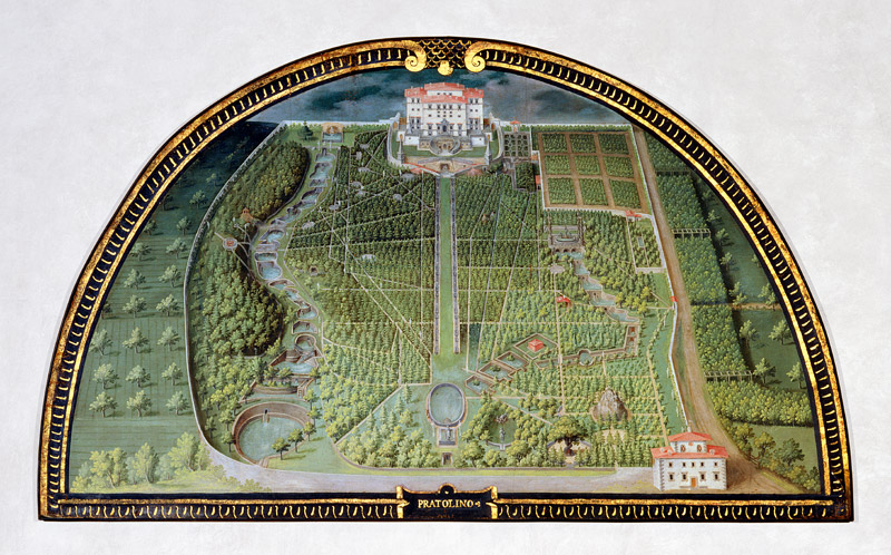 Villa Pratolino (Demidoff) from a series of lunettes depicting views of the Medici villas von Giusto Utens