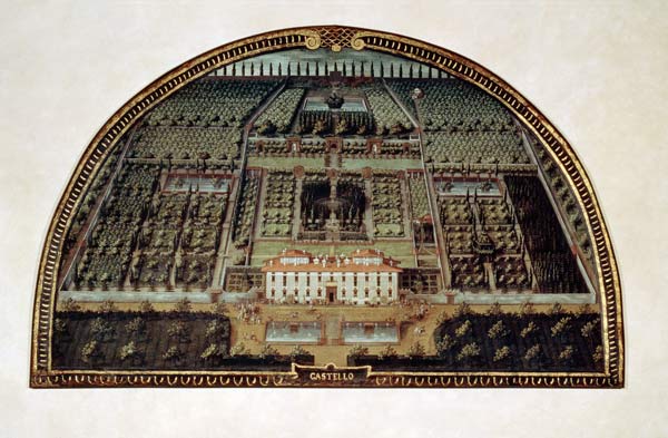 Villa di Castello from a series of lunettes depicting views of the Medici villas von Giusto Utens