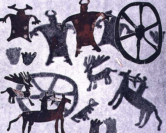 Cave Drawings, 1994 (monoprint)  von Gloria  Wallington