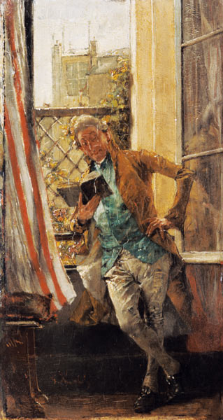 Lesender Kavalier von Gotthard Kuehl