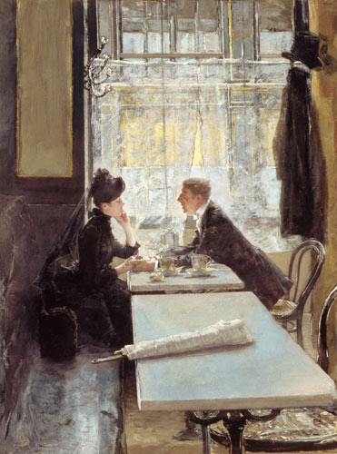 Lovers in a Cafe (panel) von Gotthard Kuehl
