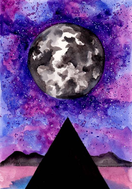 Moon Pyramid in Purple Sky von Sebastian  Grafmann