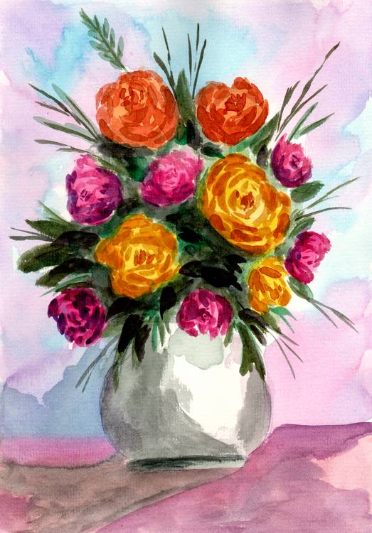 Rosenstrauß in Vase von Sebastian  Grafmann