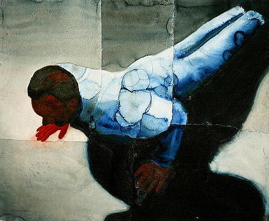 Press-Up (w/c on handmade Indian paper)  von Graham  Dean