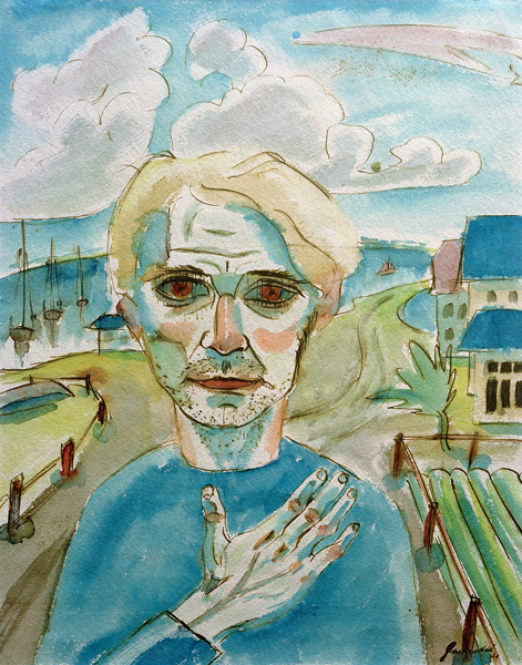 Selbstbildnis in Hiddensee von Walter Gramatte